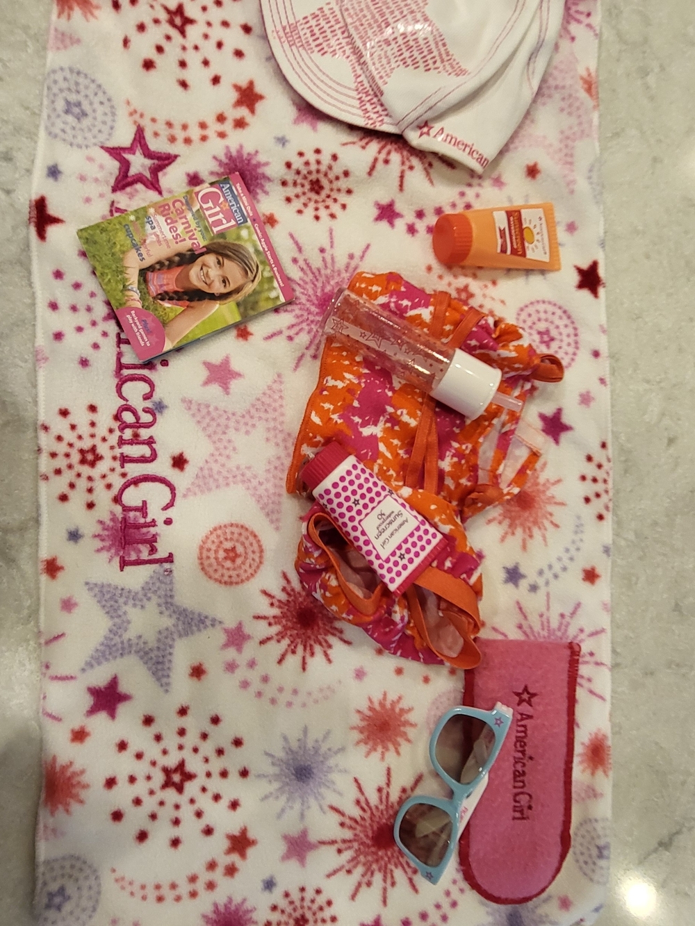 American Girl Pink Star Beach Set